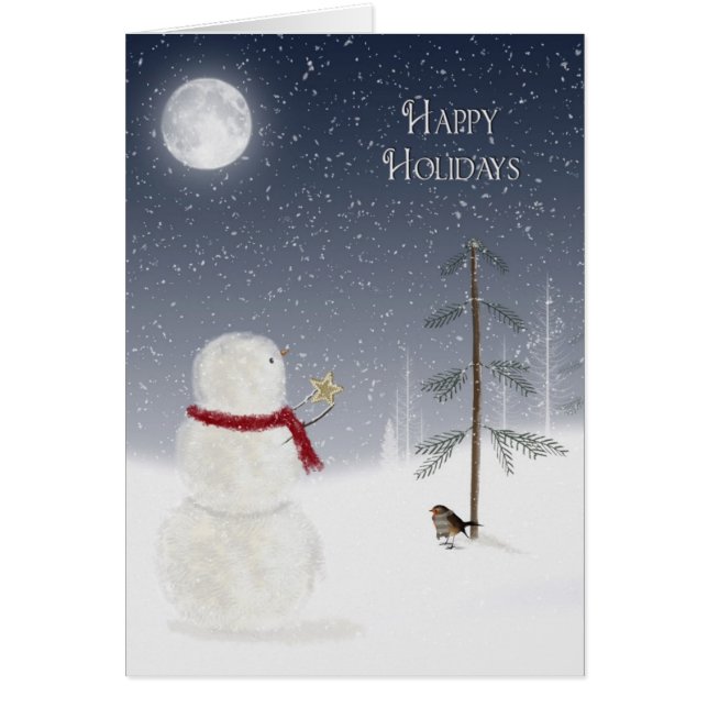 Cartão Holiday Snowman (Frente)