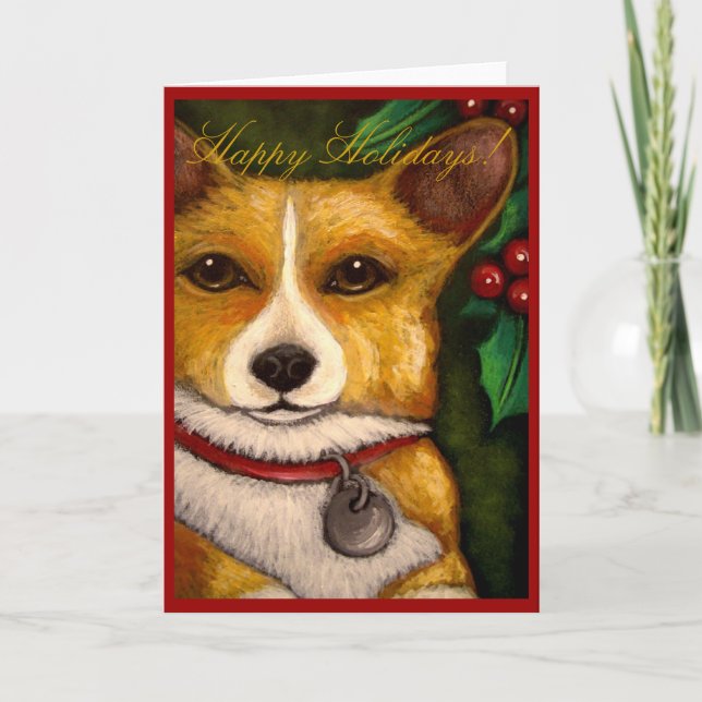 Cartão HOLIDAY WELSH CORGI (Frente)