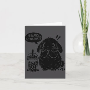Cartão Holland Lop Coelho E Boba Chá Fofinho Coelho Bolha