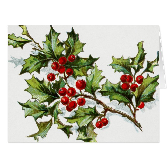 Cartão Holly Berries 002 (Frente horizontal)