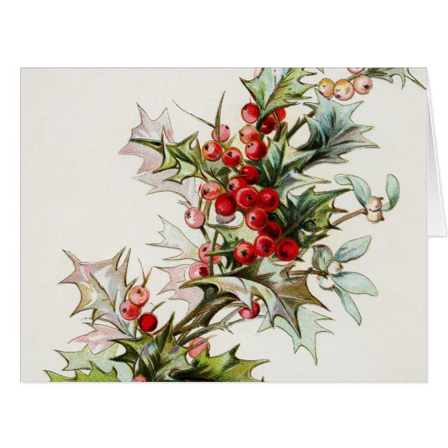 Cartão Holly Berries 003 (Frente horizontal)