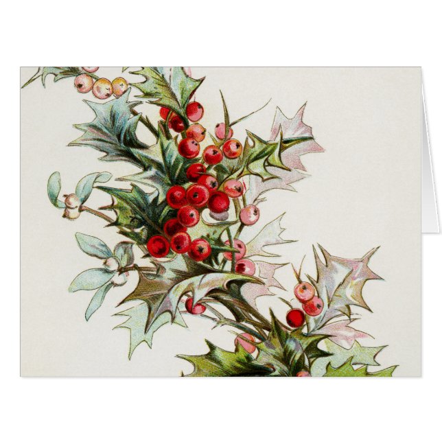 Cartão Holly Berries 004 (Frente horizontal)