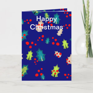 Cartão Holly e Berries Editáveis 