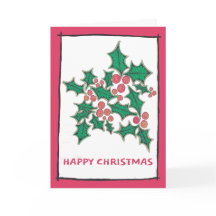 Holly e frutas vermelhas, arte original, suas pala