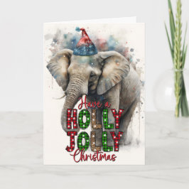 Cartão Holly Jolly Felry Papais noeis Elefante