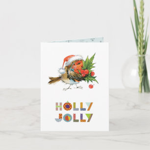 Cartão Holly Jolly Robin