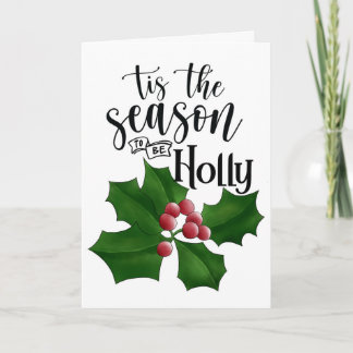 Cartão Holly Jolly Watercolor Christmas Card