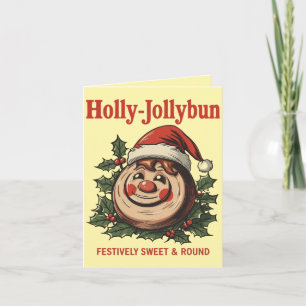 Cartão Holly-Jollybun – Rolo De Canela Engraçado De Natal