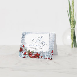 Cartão Holly & Pine Rustic Christmas PHOTO Greeting Card