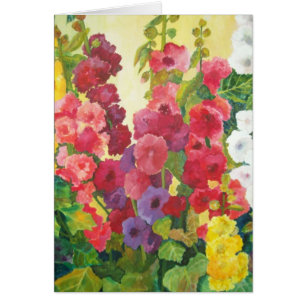 Cartão Hollyhocks