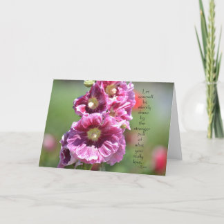Cartão Hollyhocks with Quote