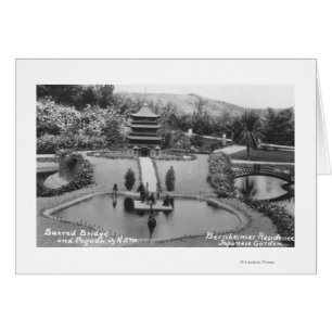 Cartão Hollywood, CA Bernheimer Home no Jardim Japonês