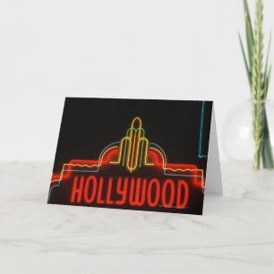 Cartão Hollywood neon sign, Los Angeles, California