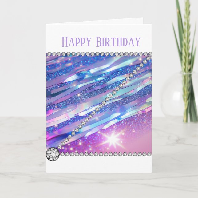 Cartão Holográfico e Diamante Elegante (Frente)