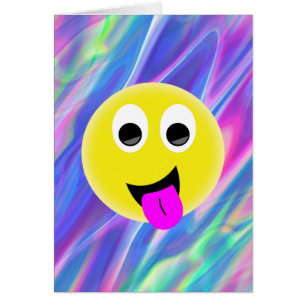 Cartão holograma de emoji