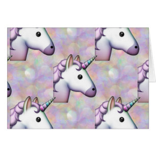 Cartão holograma unicorn emoji