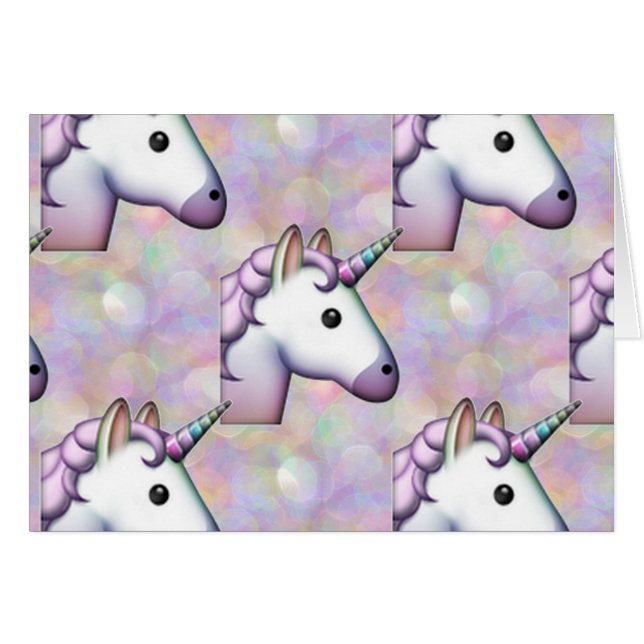 Cartão holograma unicorn emoji (Frente Horizontal)