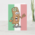Cartão Holy Cannoli! You're 40! Funny 40th Birthday Card<br><div class="desc">Holy Cannoli! You're 40! Funny 40th Birthday Card. A great greeting card for someone turning forty. This pastry cartoon is perfect for an Italian man or woman turning forty or for anyone with a sense of humor. It features the colors of the flag of Italy.</div>