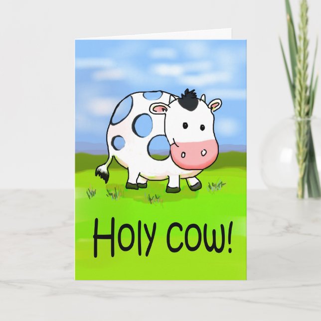 Cartão Holy Cow Funny Humor Friendship Miss You Card (Frente)