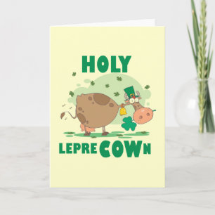 Cartão HOLY LepreCOWn T-shirts e presentes