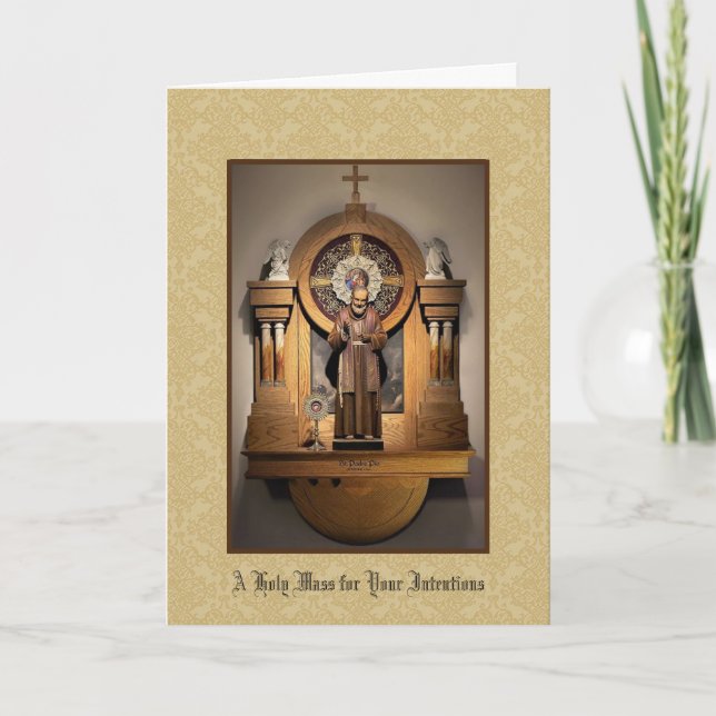 Cartão Holy Mass Offering St. Padre Pio (Frente)
