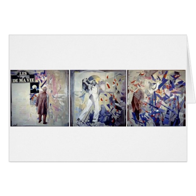 Cartão Homage Triptych oil - canvas G card (Frente Horizontal)