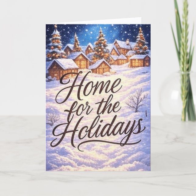 Cartão 'Home for the Holidays' Folded Greeting Card (Frente)
