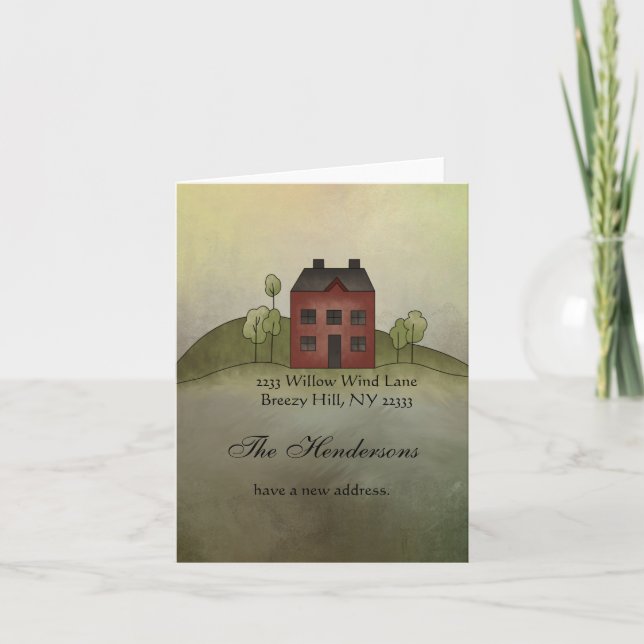 Cartão Home Sweet Home Moving Address Note Card (Frente)