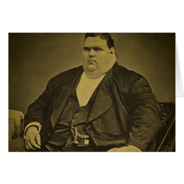 Cartão Homem arrepiante da gordura do secundário do circo (Frente Horizontal)