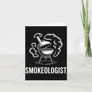 Cartão Homem bbq smokeologist mestre da churrasqueira do
