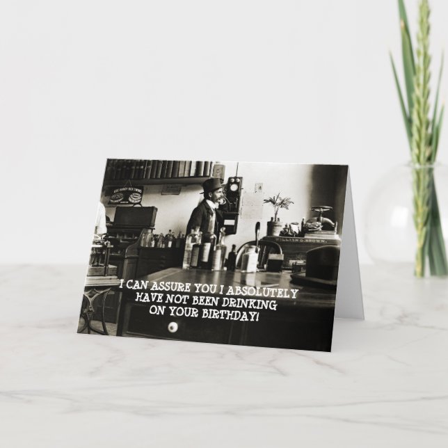 CARTÃO HOMEM DE ANIVERSÁRIO ENGRAÇADO DA FOTO DE 1890 EM  (Frente)