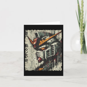 Cartão Homem de Arte de Animação com Cabeça de Mecha Robô