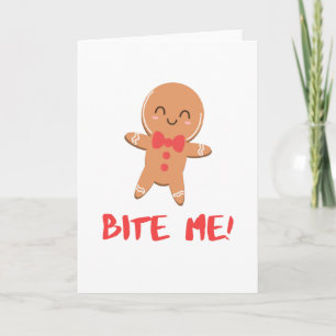 Cartão Homem de Biscoito de Gengibre: Me Morda!