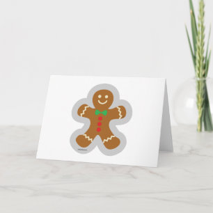 Cartão Homem de Biscoito Fazendo o Anjo na Neve