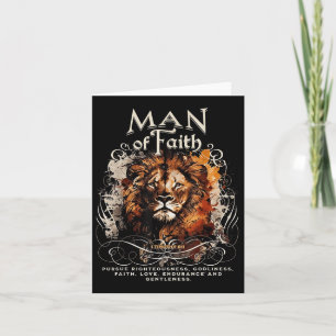 Cartão Homem de Fé Lion Christian Jesus Leão Fé