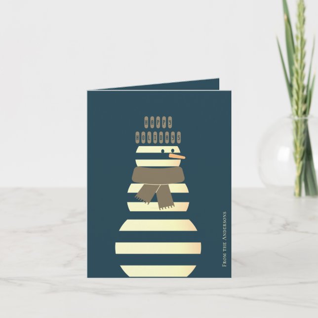 Cartão Homem de neve bonitinho de neve moderno (Frente)