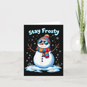 Cartão Homem de Neve Fique Feliz Natal Engraçado Xmas