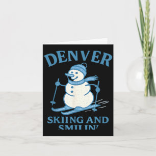 Cartão Homem de neve sorridente de Denver Colorado esquia