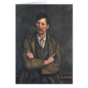 Cartão Homem de Paul Cezanne com braços cruzados,