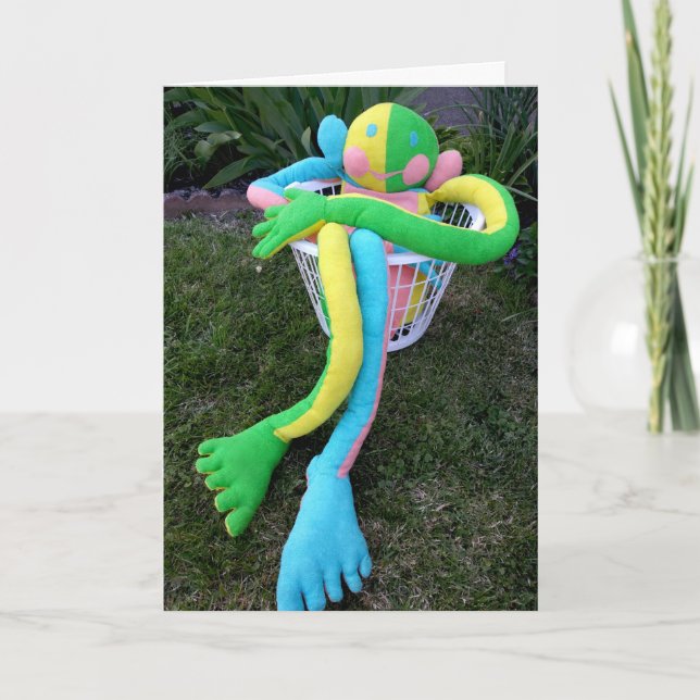 Cartão Homem de Rosto Feliz com Escritura, Personalizado (Frente)