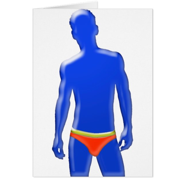 Cartão Homem de roupa interior (Frente)