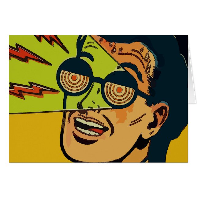 Cartão Homem De Vidro De Olho (Frente Horizontal)