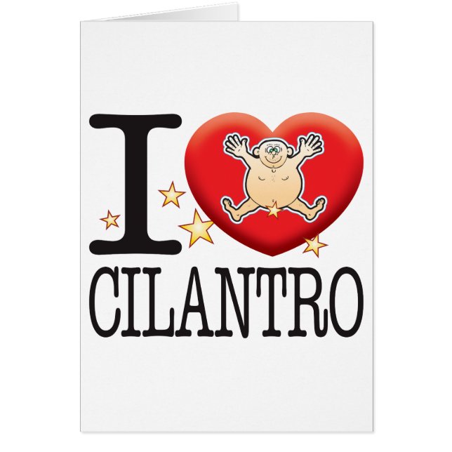 Cartão Homem do amor do Cilantro (Frente)