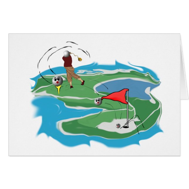 Cartão Homem do golfe (Frente Horizontal)
