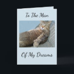 Cartão Homem dos meus sonhos Aniversário<br><div class="desc">Cartão engraçado para seu homem especial com Rupie na reclinadora. Todo texto é personalizável. ©Christine Greenspan: feelbetterphotos.com</div>