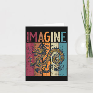 Cartão Homem Dragão Japonês Imagine Fantasia Retro Mitoló