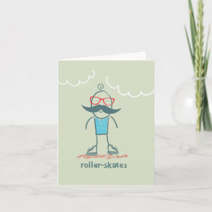 Cartão Homem Em Rollerskates