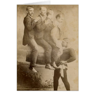 Cartão Homem forte do circo do vintage