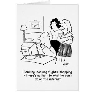 Cartão Homem incompetente no computador