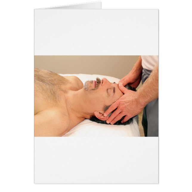 Cartão Homem Massageando Cara Masculina (Frente)
